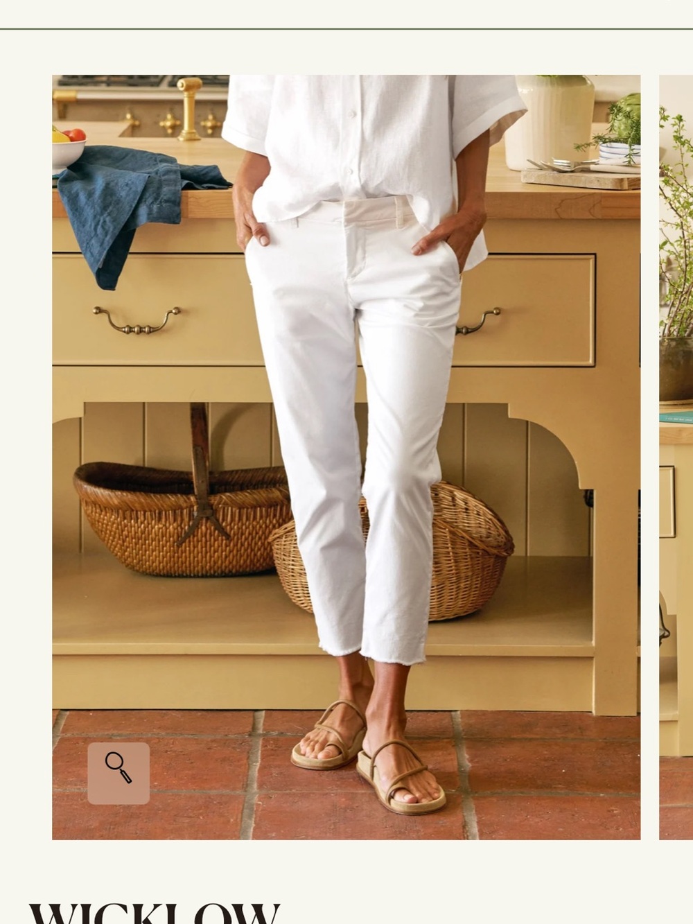 Frank & Eileen Cream Wicklow Cotton Pants — Women, Size 2